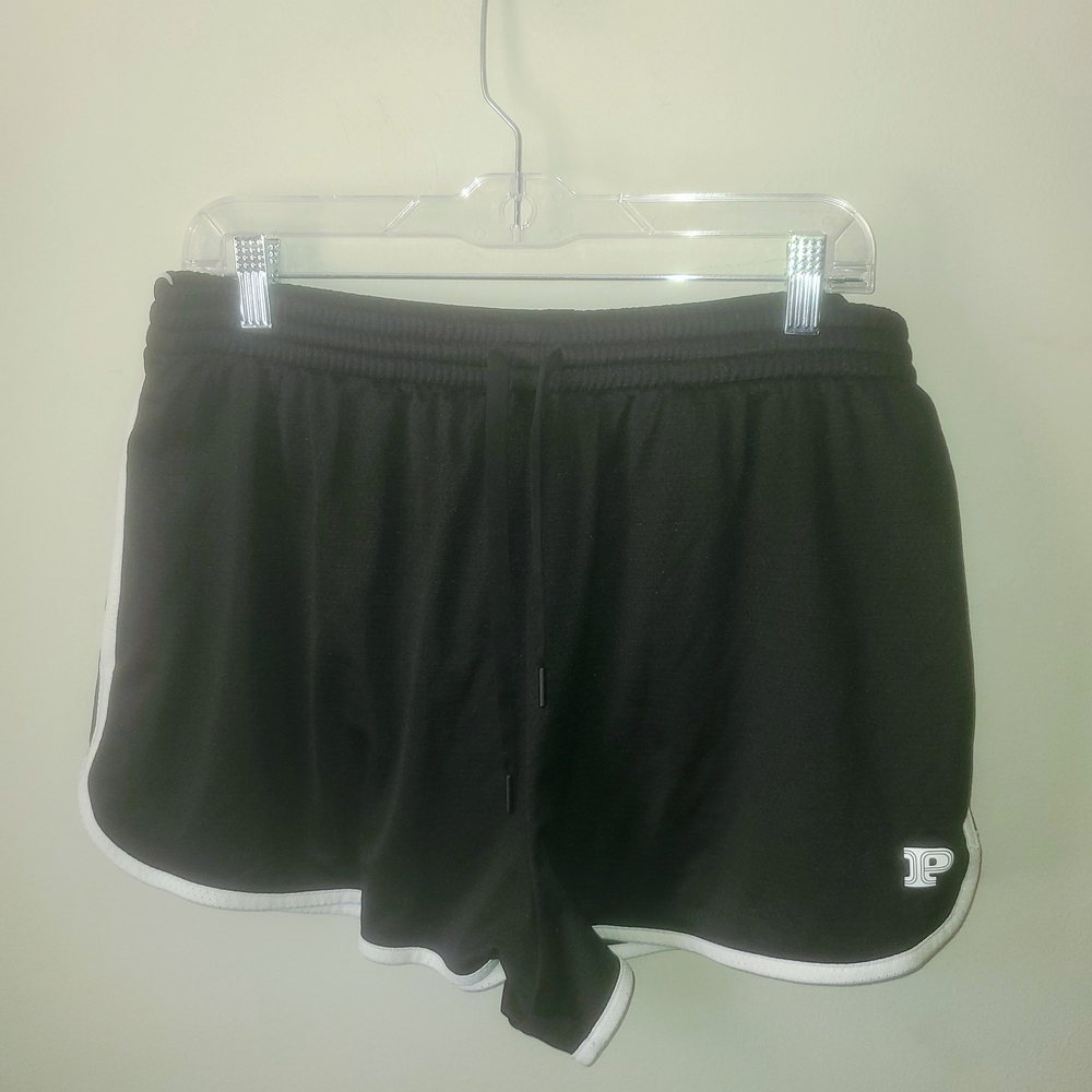 PINK Victoria's Secret Black Athletic Shorts with White Piping